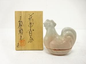 萩焼　三輪敏之造　酉　香合